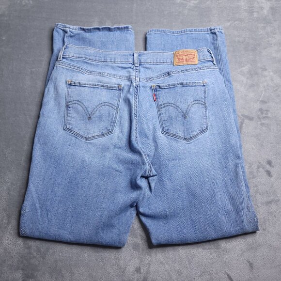 Levis Womens Classic Bootcut Jeans 14 Floral Embroidery Light Wash Mid Wash - Picture 2 of 9